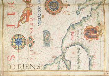 Mexico and Central America, detail from a world atlas, 1565 (vellum) | Obraz na stenu