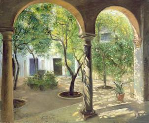 Shaded Courtyard, Vianna Palace, Cordoba (oil on canvas) | Obraz na stenu