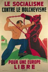 'Socialism Against Bolshevism for a Free Europe', 1939-45 (colour litho) | Obraz na stenu
