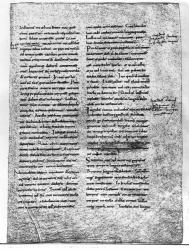 Facsimile copy of Ms 9786 fol.135 The Oath of Strasbourg, sworn by Charles the Bald (823-877) and Louis the German (c.804-876) 842 (pen & ink on paper) (b/w photo) | Obraz na stenu