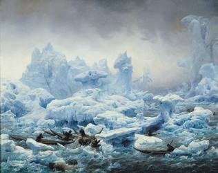 Fishing for Walrus in the Arctic Ocean, 1841 (oil on canvas) | Obraz na stenu