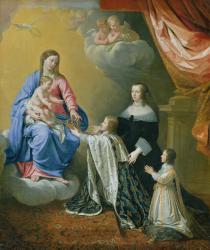 The Virgin Mary gives the Crown and Sceptre to Louis XIV, 1643 (oil on canvas) | Obraz na stenu
