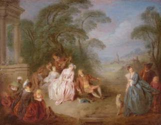 A Gathering in a Park (oil on canvas) | Obraz na stenu