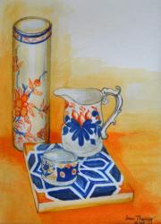 Chinese Bowl and Tile,1999, (watercolour) | Obraz na stenu