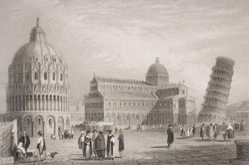 Pisa, engraved by William Finden (1787-1852) (engraving) | Obraz na stenu