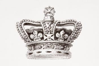 The Crown of England. From The Cyclopaedia or Universal Dictionary of Arts, Sciences and Literature by Abraham Rees, published London 1820. | Obraz na stenu
