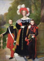 Marie Amelie of Bourbon-Sicile (1782-1866) and her sons, Henri of Orleans (1822-97) Duke of Aumale and Antoine (1824-90) Duke of Montpensier, 1835 (oil on canvas) | Obraz na stenu