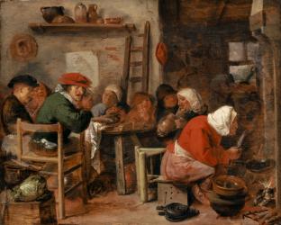 A Peasant Meal (oil on panel) | Obraz na stenu