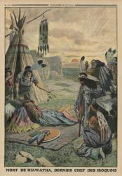 Death of Hiawatha, back cover illustration from 'Le Petit Journal', supplement illustre, 27th July 1913 (colour litho) | Obraz na stenu