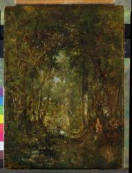 In the Wood at Fontainebleau (oil on panel) | Obraz na stenu