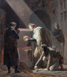 Dominique Vivant Denon (1747-1825) Replacing the bones of Le Cid in his Tomb (oil on canvas) | Obraz na stenu