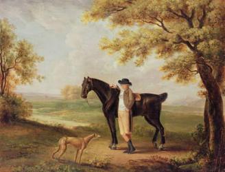 Horse, rider and whippet | Obraz na stenu