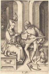 The Lute Player and the Singer, c.1500 (engraving) | Obraz na stenu