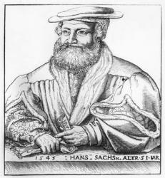 Portrait of Hans Sachs, 1545 (woodcut) | Obraz na stenu