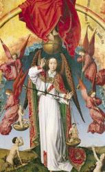 St. Michael Weighing the Souls, from the Last Judgement, c.1445-50 (oil on panel) (detail of 170072) | Obraz na stenu