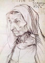 Portrait of the artist's mother, 1514 (charcoal on paper) | Obraz na stenu