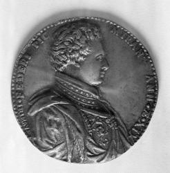 Relief depicting Count Giovanni Pico della Mirandola (1463-94) (stone) (b/w photo) | Obraz na stenu