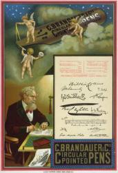 Advertisement for C. Brandauer & Co. Circular Pointed Pens (colour litho) | Obraz na stenu