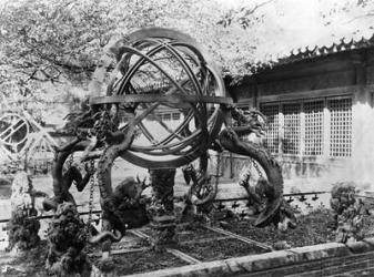 Astronomical instruments at the Imperial Observatory, Peking, China, c.1900 (b/w photo) | Obraz na stenu