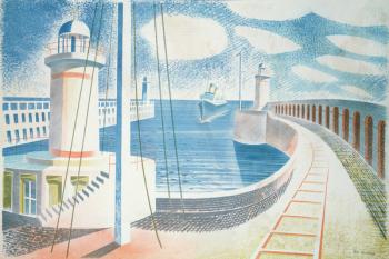 Newhaven Harbour (litho) | Obraz na stenu