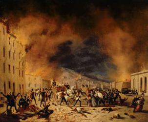 The Battle of 31st March in defence of Porta Torrelunga in Brescia (oil on canvas) | Obraz na stenu