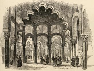 The Great Mosque, Cordoba, illustration from 'Spanish Pictures' by the Rev. Samuel Manning (engraving) | Obraz na stenu