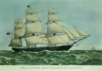 The Clipper ship 'Highflyer', 1111 tons (colour litho) | Obraz na stenu