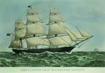 The Clipper ship 'Highflyer', 1111 tons (colour litho) | Obraz na stenu