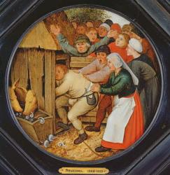 The Drunkard Pushed into the Pigsty (oil on panel) | Obraz na stenu