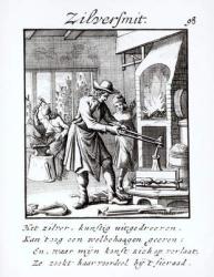 The Silversmith, 1718 (engraving) (b/w photo) | Obraz na stenu