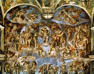 Sistine Chapel: The Last Judgement, 1538-41 (fresco) (pre-restoration) | Obraz na stenu