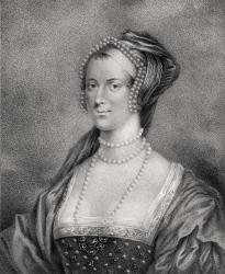 Anne Boleyn, engraved by Bocquet, from 'A Catalogue of the Royal and Noble Authors', published 1806 (litho) | Obraz na stenu