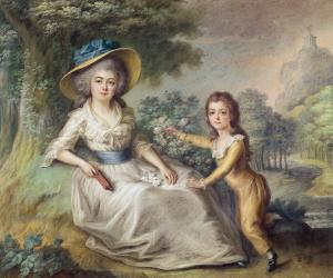 Marie Dupin de Francueil (1748-1821) and her Son, Maurice (oil on canvas) | Obraz na stenu