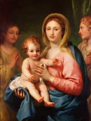 Madonna and Child with Two Angels, 1770-73 (oil on panel) | Obraz na stenu