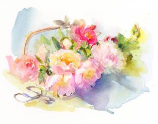 Gardening still life, 2017, (watercolor) | Obraz na stenu