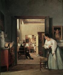 The Studio of Ingres in Rome, 1818 (oil on canvas) | Obraz na stenu