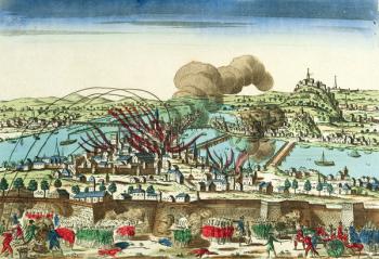 Siege of Lyon, October 1793 (coloured engraving) | Obraz na stenu