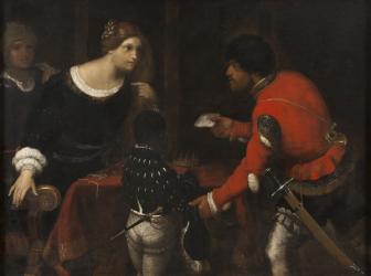 Caterina Cornaro, Queen of Cyprus, Receiving a Letter from the Council (oil on canvas) | Obraz na stenu