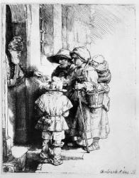 Beggars receiving alms, 1648 (etching) | Obraz na stenu