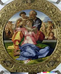 Holy Family with St. John (Doni Tondo) 1504-05 (oil on panel) (see also 30103) | Obraz na stenu