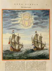 The sun and the stars guiding the sailors on their way, from the 'Atlas Maior, Sive Cosmographia Blaviana', 1662 (coloured engraving) | Obraz na stenu