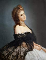 Portrait of Virginia Oldoini (1837-99) Countess of Castiglione (oil on canvas) | Obraz na stenu