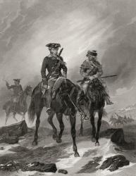George Washington on his mission to Ohio in 1754, from 'Life and Times of Washington', Volume I, published 1857 (litho) | Obraz na stenu