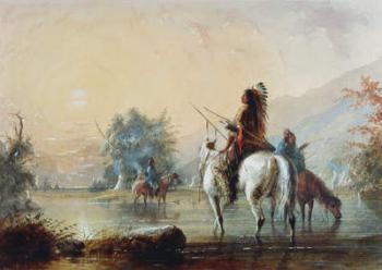 Crow Encampment, 1837 (w/c on paper) | Obraz na stenu