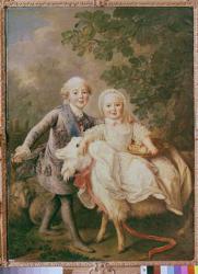 Charles of France (1757-1836) Count of Artois and his Sister, Clothide (1759-1802) 1763-64 (oil on canvas) | Obraz na stenu