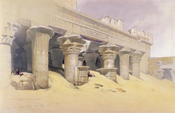 Portico of the Temple of Edfu, Upper Egypt, from "Egypt and Nubia", Vol.1 (litho) | Obraz na stenu