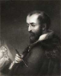 Correggio (1494-1534) from 'The Gallery of Portraits', published 1833 (engraving) | Obraz na stenu