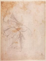 Study of Drapery (black chalk on paper) c.1516 (verso) (for recto see 191775) | Obraz na stenu