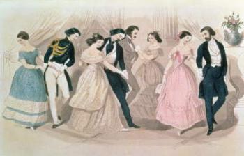 The Polka Fashions, from Godey's Lady's Book, vol. XXXI, 1845 (engraving) | Obraz na stenu