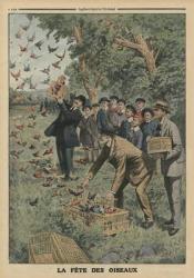 Birds' Day, back cover illustration from 'Le Petit Journal', supplement illustre, 27th April 1913 (colour litho) | Obraz na stenu